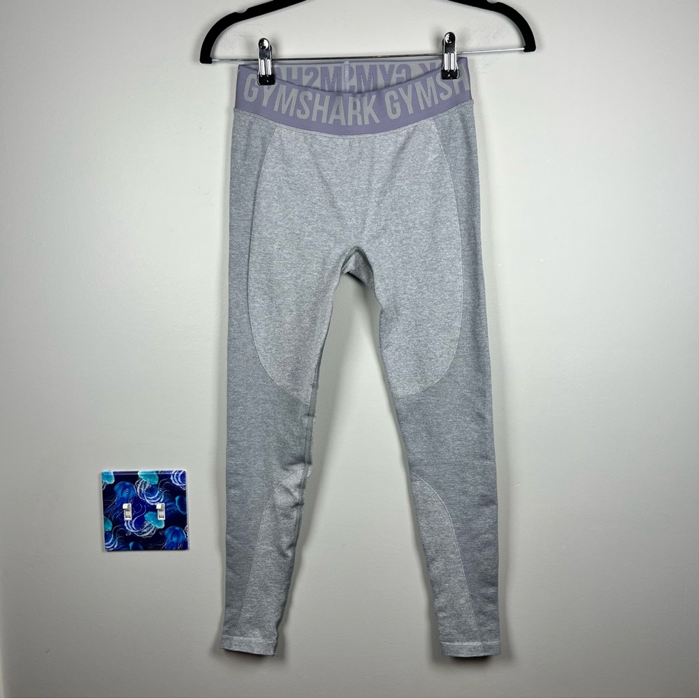 Gymshark Flex Seamless Leggings Grey Purple Size Small Workout Gym